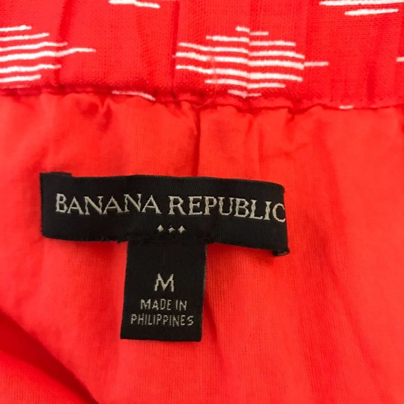 Banana Republic Womens Red Print Pull On Lined Pockets Skirt Size M - Picture 6 of 10